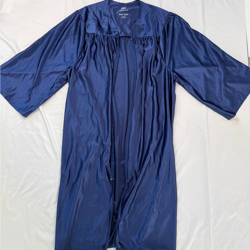 Navy Blue Graduation Gown with Matching Cap